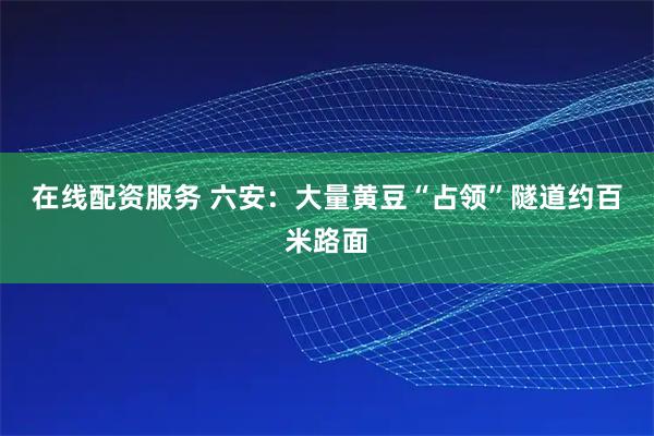 在线配资服务 ﻿六安：大量黄豆“占领”隧道约百米路面